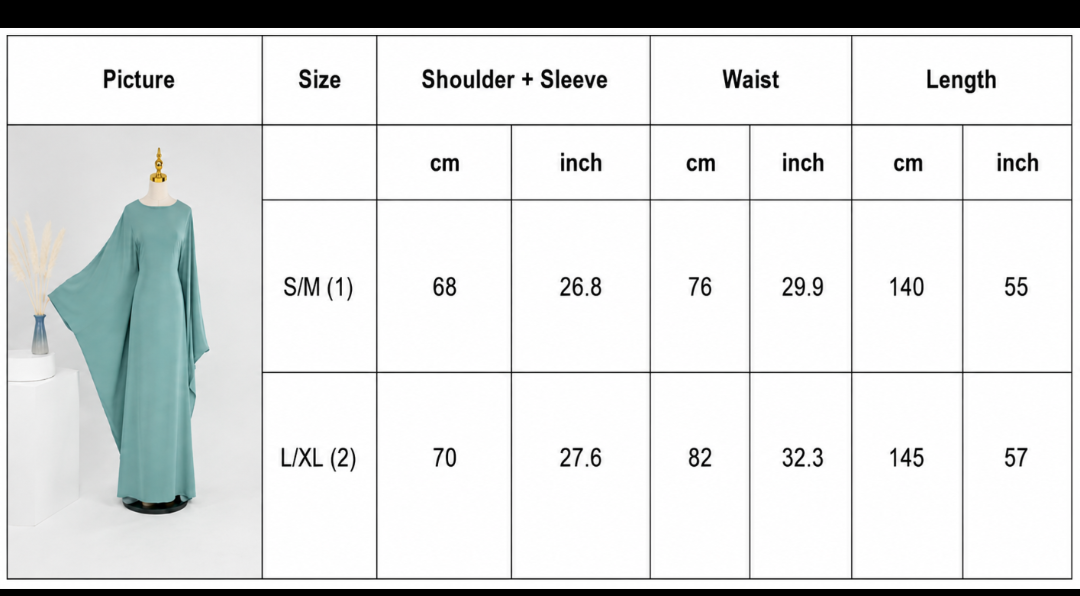 Size guide chart