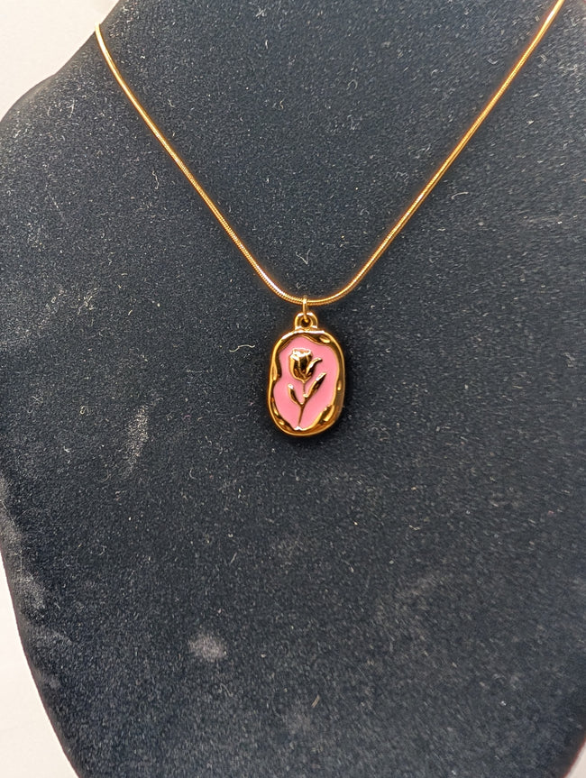 Tulipe Rose Necklace