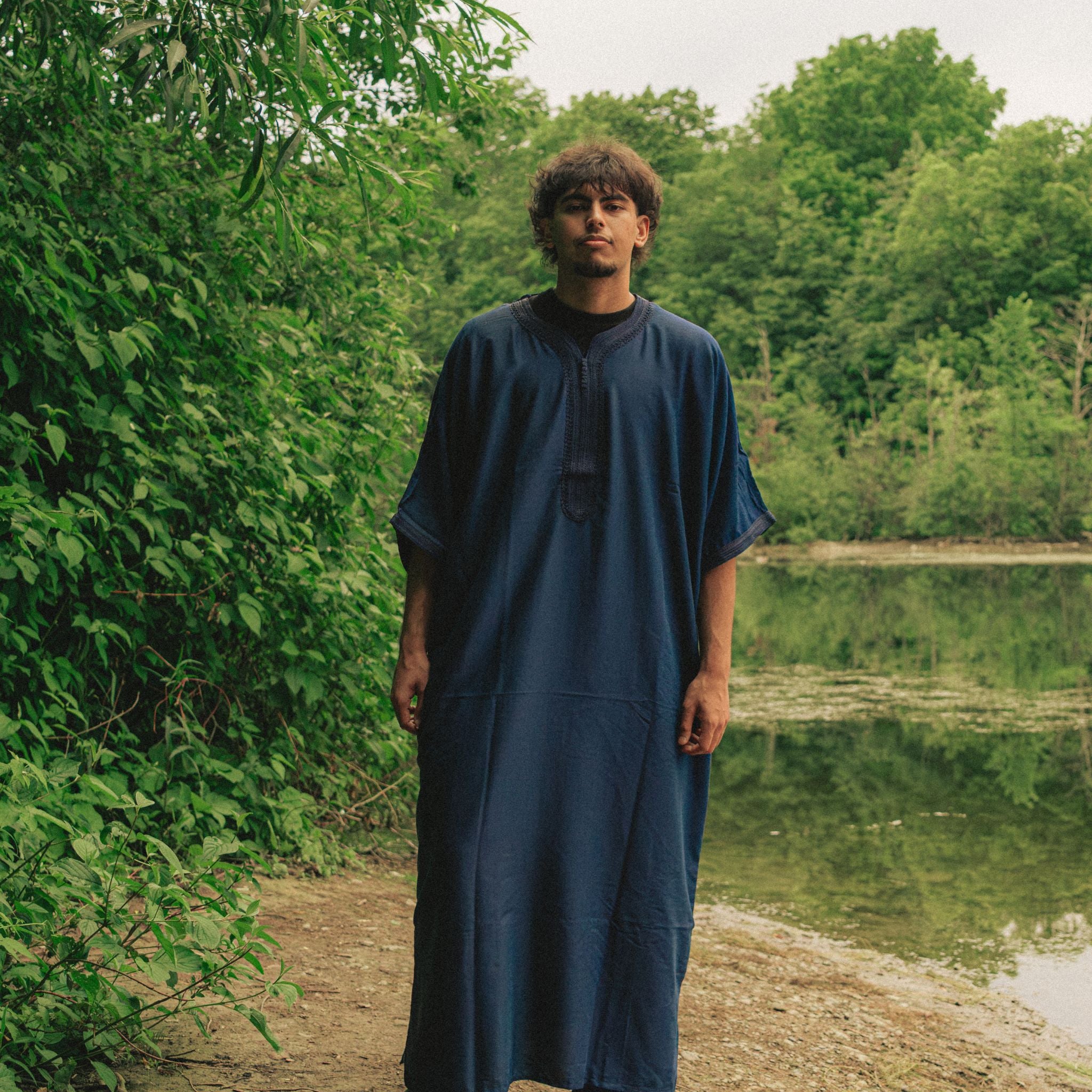 Navy Blue Moroccan Thobe