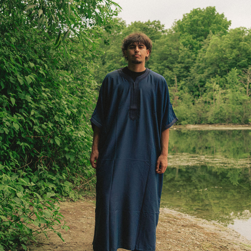 Navy Blue Moroccan Thobe
