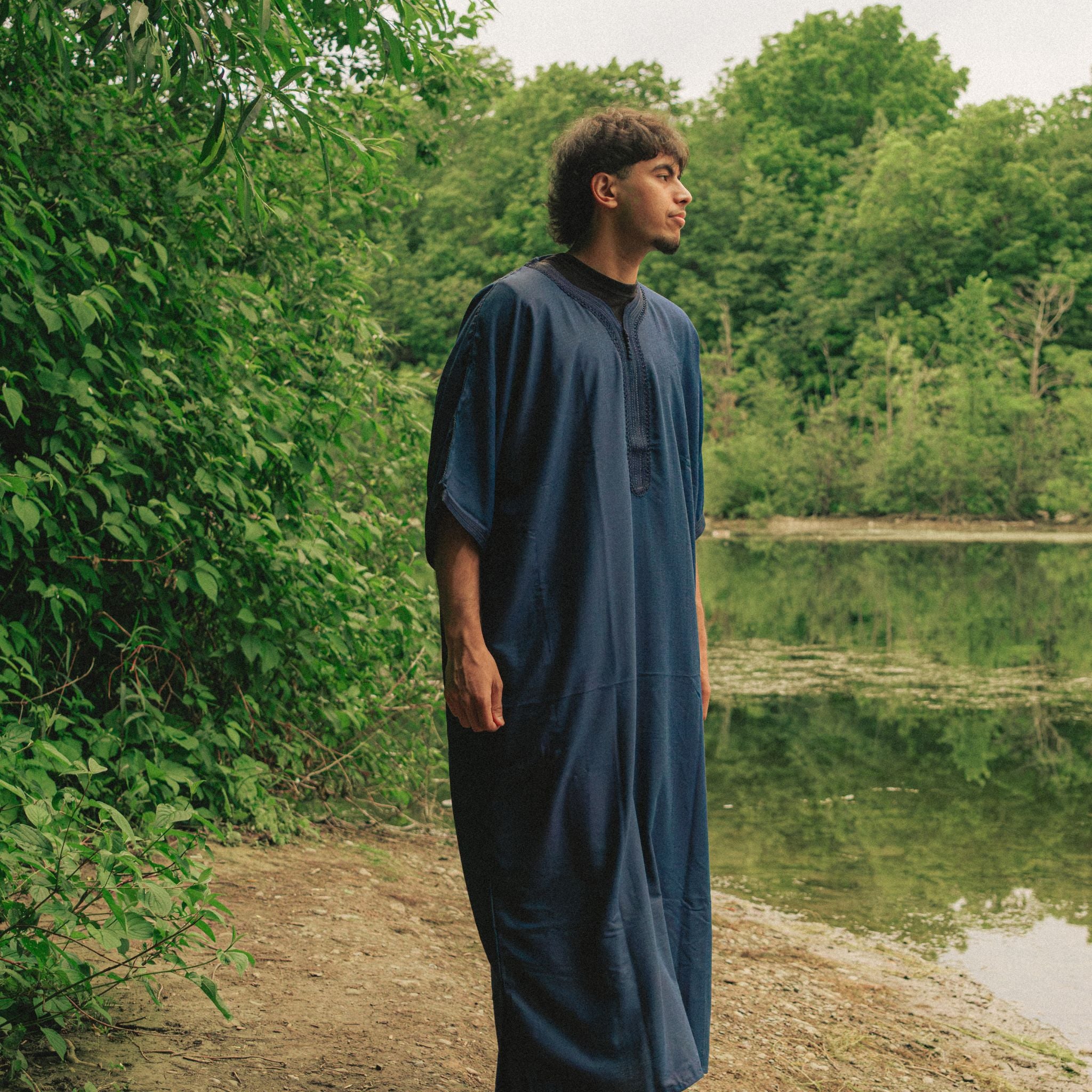 Navy Blue Moroccan Thobe